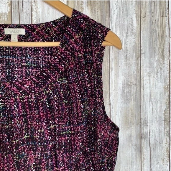 Talbots Sleeveless Black & Magenta Blouse - Picture 2 of 4